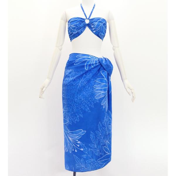 ショートパレオ＆2WAYブラトップ セット リリー ブルー J3259-10