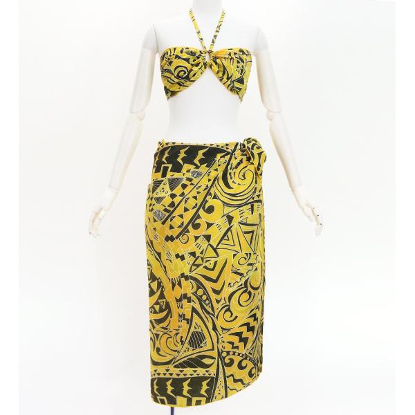 ショートパレオ＆2WAYブラトップ セット モアナ×カヒコ イエロー J3259-19