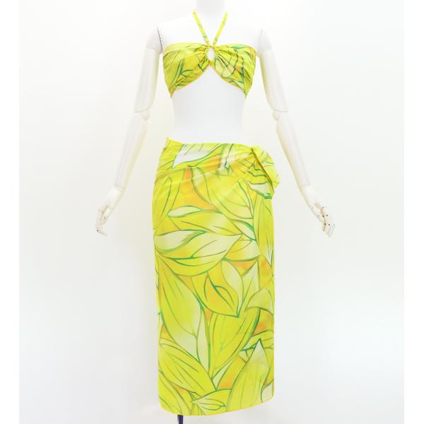 ショートパレオ＆2WAYブラトップ セット ティーリーフ イエロー J3259-23