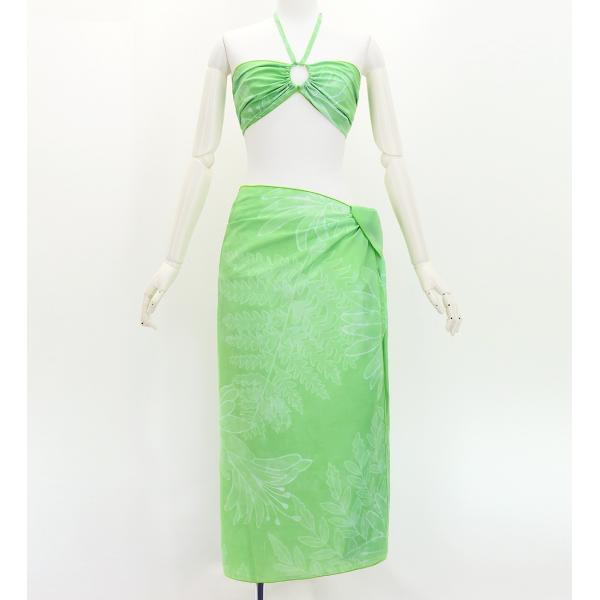 ショートパレオ＆2WAYブラトップ セット リリー グリーン J3259-9