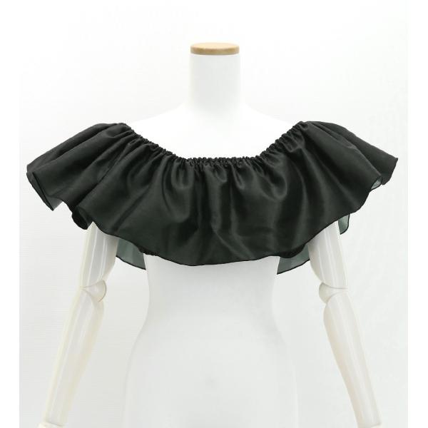 フラダンス シャンタン マルチウェイ フリルブラウス ブラック Fサイズ J3261bk