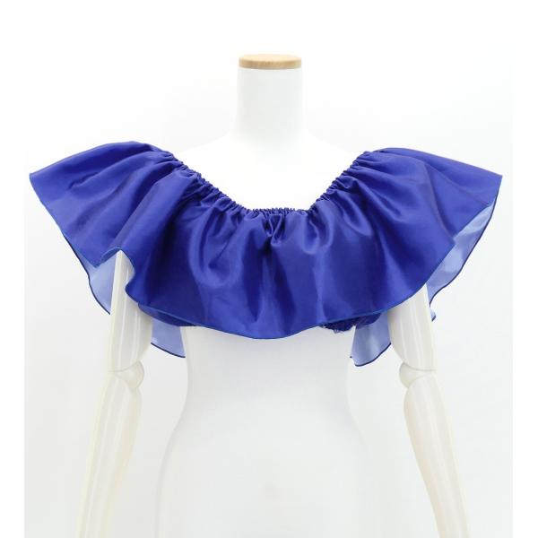 フラダンス シャンタン マルチウェイ フリルブラウス ロイヤルブルー Fサイズ J3261rbl