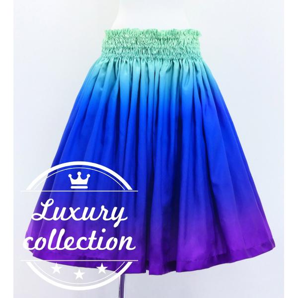 フラダンス シャンタン パウスカート シングル ライトグリーン×パープル J3277lgrpu