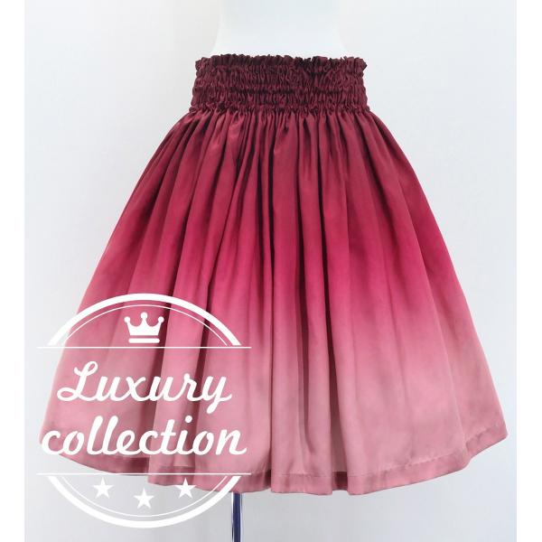 フラダンス シャンタン パウスカート シングル ワイン×ライトピンク J3277wilpi