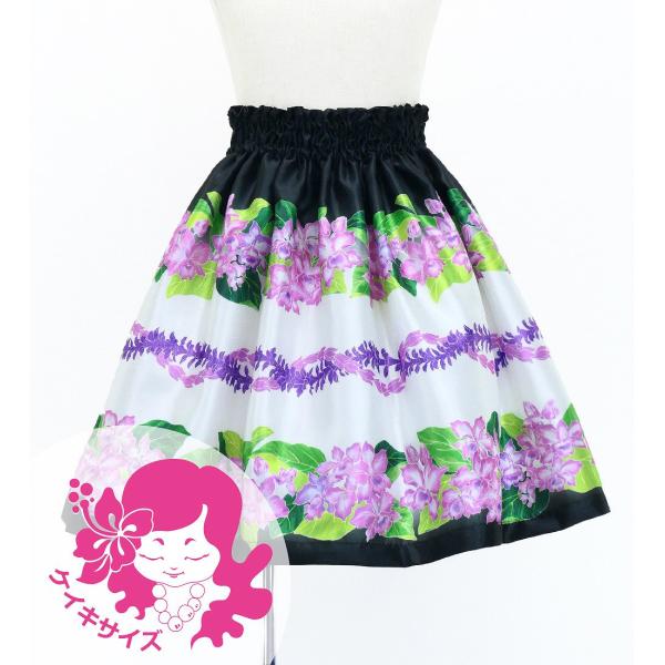 フラダンス ケイキ シャンタン パウスカート カトレア×レイ ブラック Jp177bk