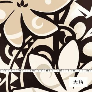 ハワイアン生地 ティアレ柄 シャンタン生地 ベ...の詳細画像4