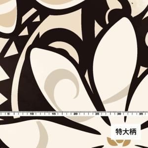 ハワイアン生地 ティアレ柄 シャンタン生地 ベ...の詳細画像5