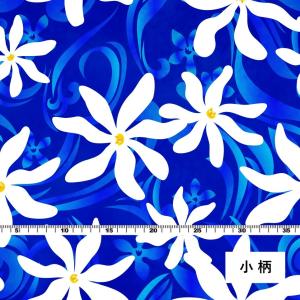ハワイアン生地 ティアレ柄 シャンタン生地 ブ...の詳細画像2