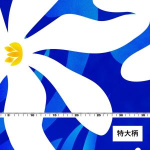 ハワイアン生地 ティアレ柄 シャンタン生地 ブ...の詳細画像5
