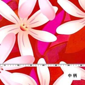 ハワイアン生地 ティアレ柄 シャンタン生地 レ...の詳細画像3