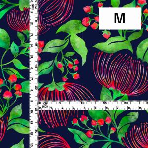 ハワイアン生地 レフア柄 シャンタン生地 ネイ...の詳細画像3