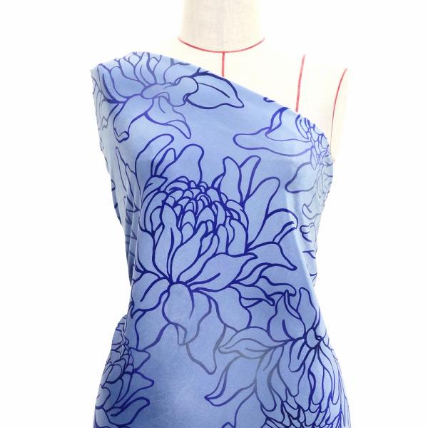 ハワイアン生地 プロテア柄 コシボ・シャンタン・ストレッチベロア選べる生地 パープル KH-694-...