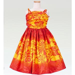 フラダンス ケイキ(キッズ) ドレープ ミディ丈 ムームードレス