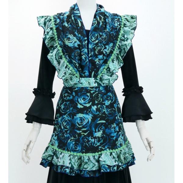 フラメンコ ピキージョ・エプロンセット ローズ ブルー PA-18