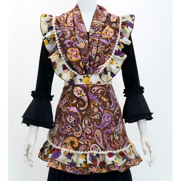 フラメンコ ピキージョ・エプロンセット ペイズリー ブラウン PA-21