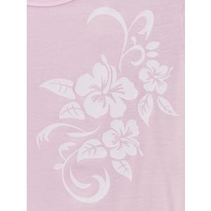ストレッチ Tシャツ L ホワイト ハイビスカ...の詳細画像3