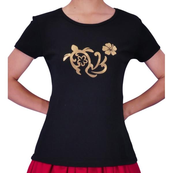 ストレッチ Tシャツ [XL]  ホヌ ゴールド(ブラック) TC11gbXL