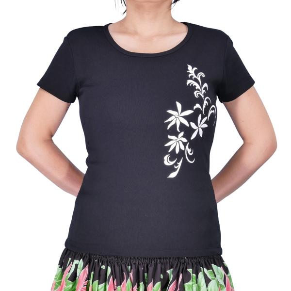 ストレッチ Tシャツ XL ホワイト ティアレ ブラック TC8wbXL