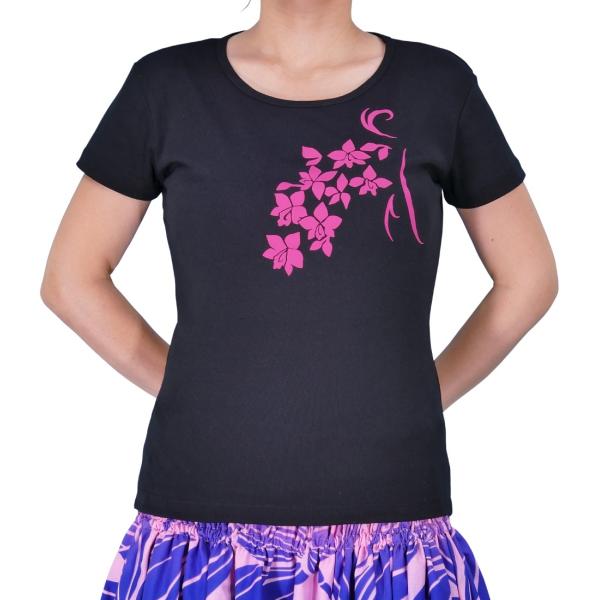 ストレッチ Tシャツ XL チェリーピンク ティアレ ブラック TC9cpbXL