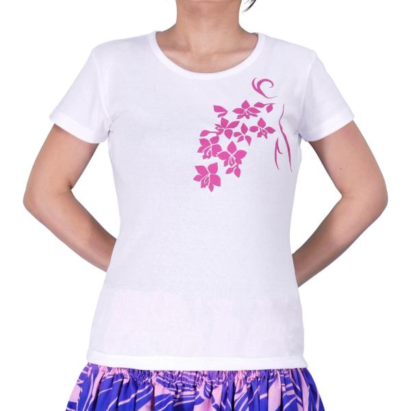 ストレッチ Tシャツ XL チェリーピンク ティアレ ホワイト TC9cpwXL