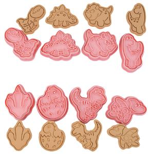 クッキー型 動物 恐竜B 8個セット 可愛い クッキーカッター プラスチック クッキー抜型 製菓道具 お菓子作り 抜き型 手作り プレゼント｜emilysshop
