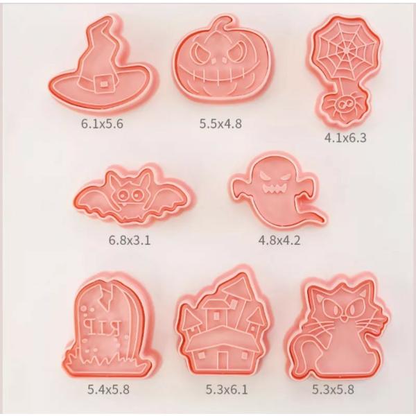 クッキー型 動物 ハロウィン 8個セット 可愛い クッキーカッター プラスチック クッキー抜型 製菓...