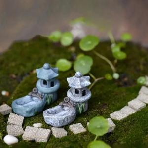 ミニチュア 灯篭 水飲み 2つセット テラニウ...の詳細画像2