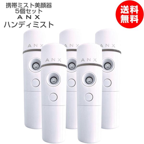 携帯 超音波 ナノ ミスト 美顔器 ANX ハンディーミスト 5個セット 乾電池式 2025年8月改...