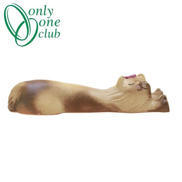 アニマルカーストッパー ニャンとまる 火色 メス 1本売り 車止め 陶器 おしゃれ MZ2-NT1W...