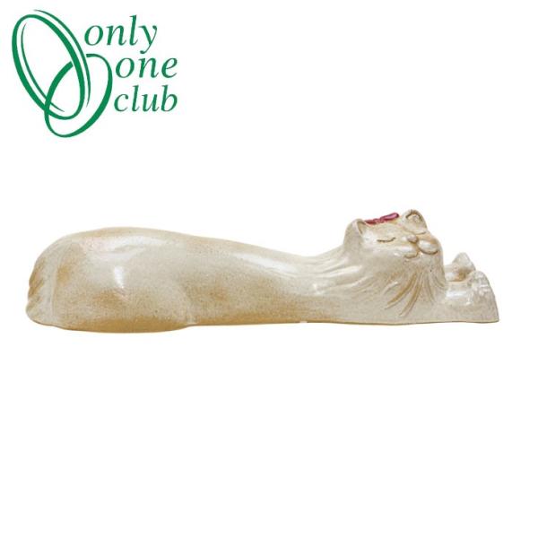 アニマルカーストッパー ニャンとまる クリーム メス 1本売り  車止め 陶器 MZ2-NT3W オ...