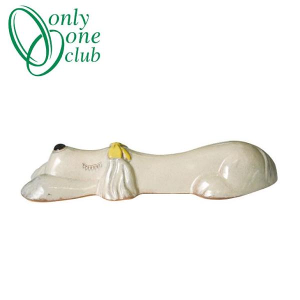 アニマルカーストッパー オットドッグ クリーム メス 1本売り 車止め 陶器 おしゃれ MZ2-OD...