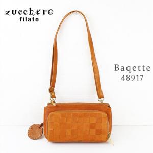 ズッケロ zucchero 本革 メッシュ 財布付き 一体型 ショルダー バッグ 48917 ブラウン 茶色 レザー レディース ギフト プレゼント