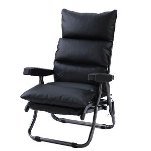 明光ホームテック 座椅子生活 リクライニングチェア ワンタッチアームチェア ACN-torino-BK ブラック ACN-トリノ【200サイズ】｜emon-shop