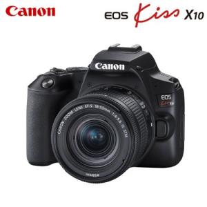 キヤノン デジタル一眼レフカメラ EOS Kiss X10 EF-S18-55 IS STM レンズキット EOSKISSX10LK-BK ブラック CANON【80サイズ】｜emon-shop