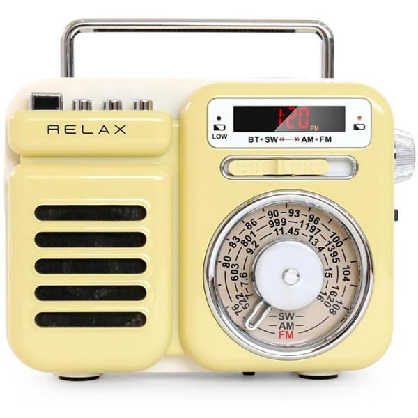 リラックス マルチレトロラジオクロック 手回し充電 ソーラー充電機能付き RE-096-11 ライム...