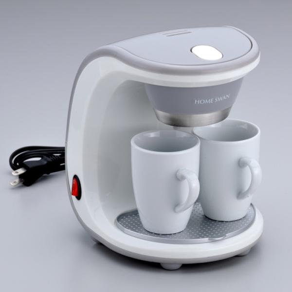 HOME SWAN コーヒーメーカー2カップ ドリップ マグカップ2個付き SCM-02
