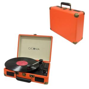 CICONIA チコニア クラシカルレコードプレーヤー トランクケース型 TE-1907OR オレンジ【100サイズ】｜emon-shop
