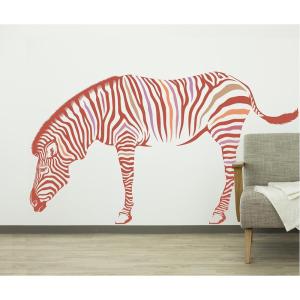 東京ステッカー ウォールステッカー 転写式 シマウマ レッド Sサイズ Ts 0012 Bs同梱不可