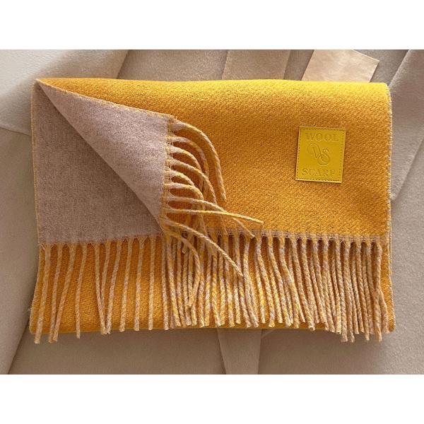 送料無料 秋冬 防寒 男女兼用 やや厚手 リバーシブル 無地 ウールタッチ ロングマフラー　　248...