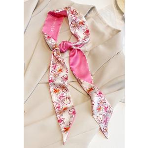 送料無料【セール】 男女兼用 フラワー プリント柄入り リバシーブル ロングシンプルスカーフ/ヘアリ...