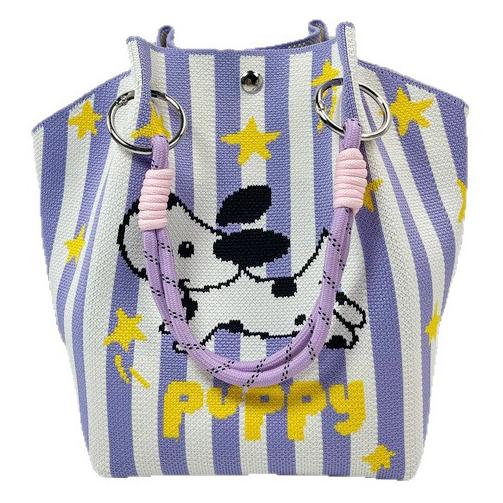 送料無料 【セール】お洒落 手提げ アニマルワンちゃん柄 コンパクトサイズ ミニトートバッグ 　　b...