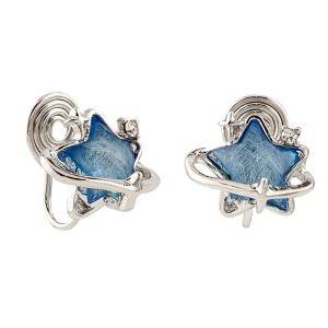 送料無料 レーディス エレガント ブルー星 デザインイヤリング    e01005b