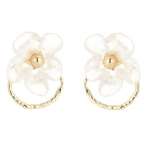 送料無料 レーディス エレガント 2way リングとフラワー デザイン ピアス 　　e0225