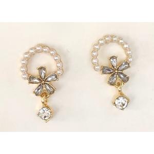 送料無料 レーディス ゆらゆら 円形 フラワー デザインイヤリング  　e023b