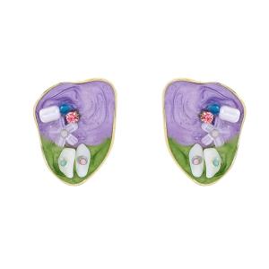 送料無料 レーディス エレガント 不規則 ビーズフラワー　デザイン ピアス　　e050