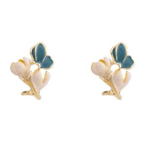 送料無料 レーディス エレガント 蝶々とフラワー デザイン ピアス   e080a