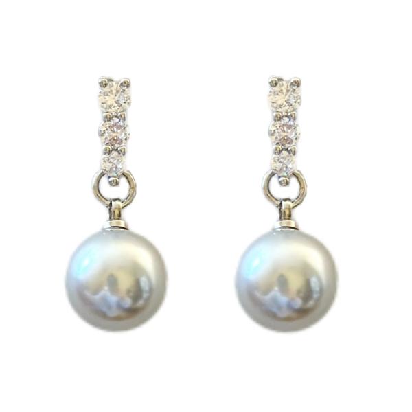 送料無料 レーディス ゆらゆら エレガント シルバーパール イヤリング　e0910b