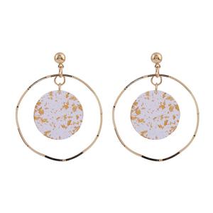 送料無料 レーディス ゆらゆら ダブル円形 デザイン イヤリング 　e0923b