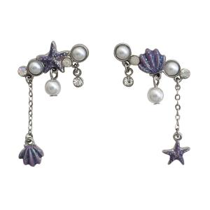 送料無料 レーディス ゆらゆら アシンメトリー 星と貝 デザイン ピアス 　e0963