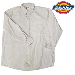 ディッキーズ　長袖ボタンダウンシャツ【XL　現品限り】Dickies SS36 TK（ライトカーキ）｜emonoplus-2